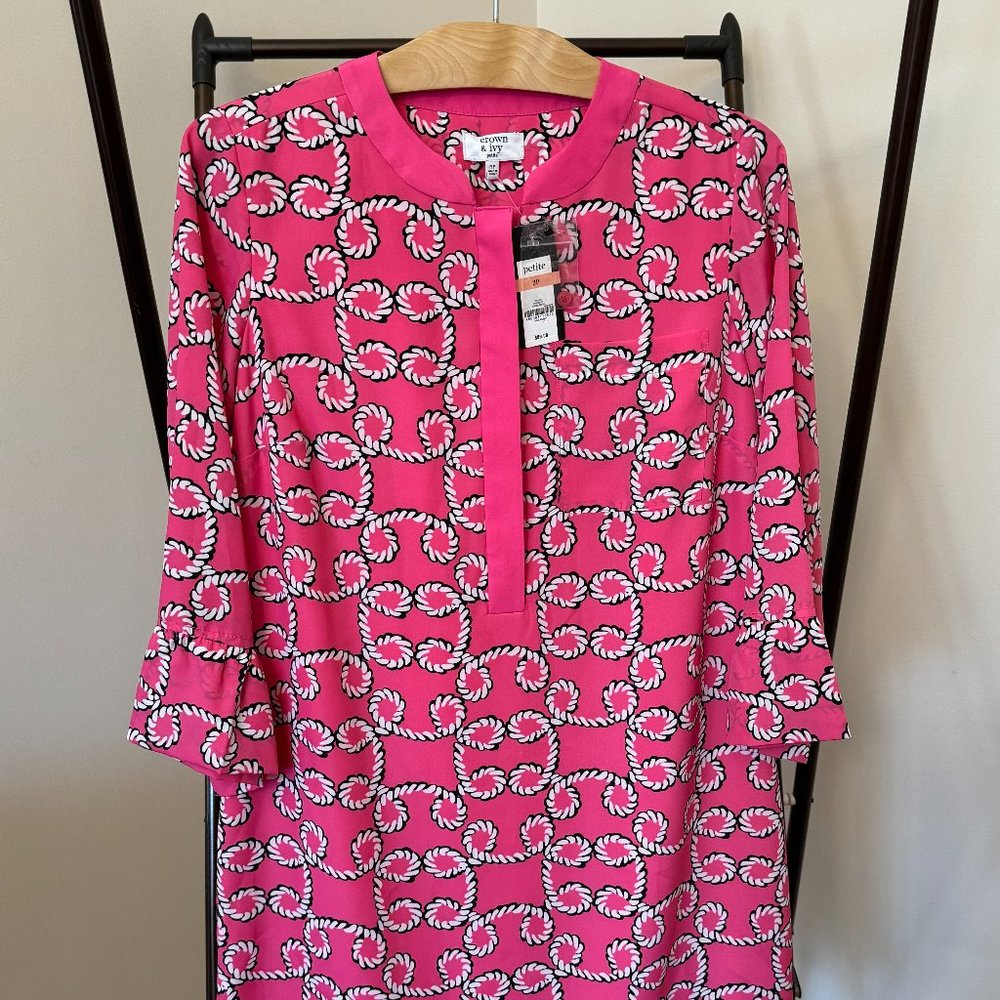 crown & ivy Pink Nautical Rope Dress Size 2P NWT